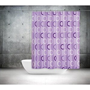 Tropik Banyo Duş Perdesi 5033 Tek Kanat Lila 1x180x200
