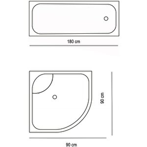Zethome Tropik Banyo Duş Perdesi 5033 Tek Kanat Lila 1x180x200
