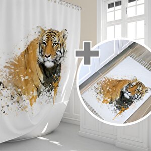 Tiger Banyo Paspas Ve Tek Kanat Duş Perdesi 1x180x200 Set
