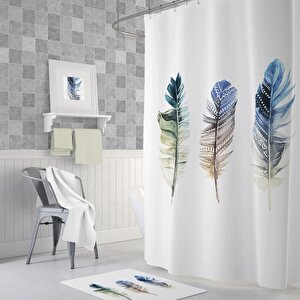 Tropik Plume Banyo Duş Perdesi Tek Kanat 1x180x200