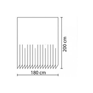 Zethome Heart Ballons Banyo Paspas Ve Tek Kanat Duş Perdesi 1x180x200 Set