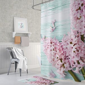 Tropik Lilac Banyo Duş Perdesi Tek Kanat 1x180x200
