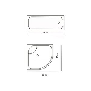 Banyo Perdesi Siyah 1x180x200, Perde Borusu Askı Aparatı Köşe Boru Beyaz Hediyeli, Duş Perdesi Seti