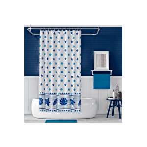 Banyo Perdesi 4910 2x110x200, Perde Borusu Askı Aparatı Köşe Boru Beyaz Hediyeli, Duş Perdesi Seti