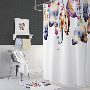 Tropik Feathers Banyo Duş Perdesi Tek Kanat 1x180x200