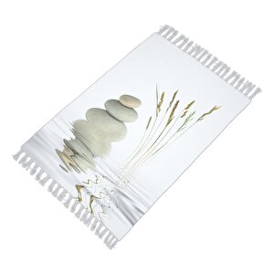 Zethome Stone And Reed Banyo Paspas Ve Tek Kanat Duş Perdesi 1x180x200 Set