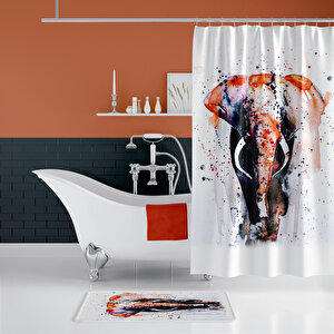 Tropik Elephant Banyo Duş Perdesi Tek Kanat 1x180x200