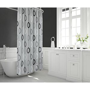 Tropik Banyo Duş Perdesi 5033 Gri Tek Kanat 1x180x200