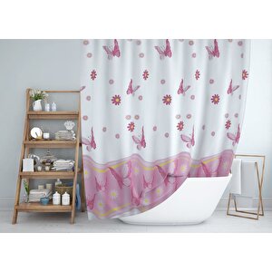 Jackline Banyo Duş Perdesi 6020 Çift Kanat Pembe2x120x200
