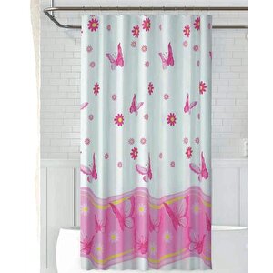 Jackline Banyo Duş Perdesi 6020 Çift Kanat Pembe2x120x200