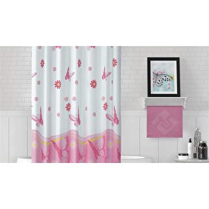 Jackline Banyo Duş Perdesi 6020 Çift Kanat Pembe2x120x200