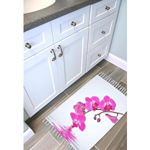 Orchid Banyo Paspas Ve Tek Kanat Duş Perdesi 1x120x200 Set