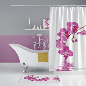 Zethome Orchid Banyo Paspas Ve Tek Kanat Duş Perdesi 1x120x200 Set