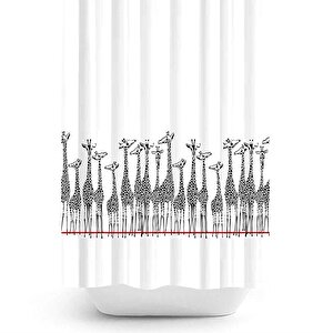 Tropik Giraffe Banyo Duş Perdesi Tek Kanat 1x180x200