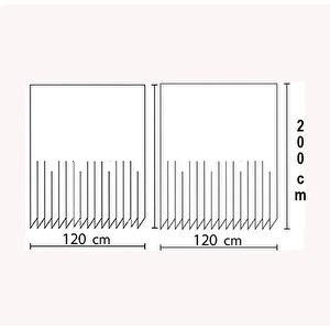 Zethome Jackline Banyo Duş Perdesi 12005 Çift Kanat 2x120x200