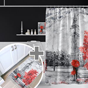 Zethome Big Ben Banyo Paspas Ve Tek Kanat Duş Perdesi 1x120x200 Set