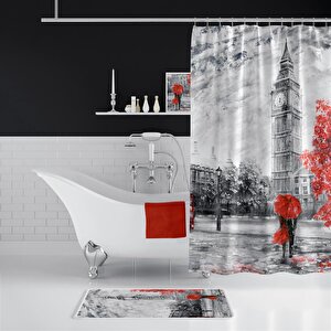 Zethome Big Ben Banyo Paspas Ve Tek Kanat Duş Perdesi 1x120x200 Set