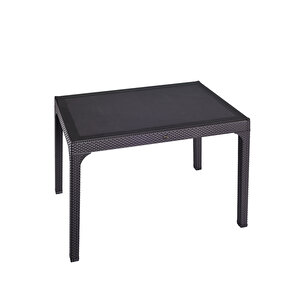 Holiday Camlı Masa Takımı Kahverengi 90*150 Cm Yemek Masası Hym
