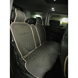 Lüx Oto Koltuk Minderi Ön Arka 5'li Set Elegance Serisi Koyubej-bej Kahve-Bej