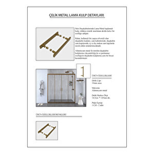 İskit Duşakabin 150 Cm 2 Sabit 2 Sürgü İki Duvar Arası Bronz Profil 6mm Şeffaf Kabin 150 cm
