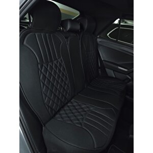 Lüx Oto Koltuk Minderi Ön Arka 5'li Set Elegance Serisi Siyah-mavi Siyah-Mavi