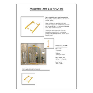İskit Duşakabin 80 X 100 Dikdörtgen Aynalı Reflekte Cam  Köşe Girişli Kabin Gold Profil 6mm 80x100 cm