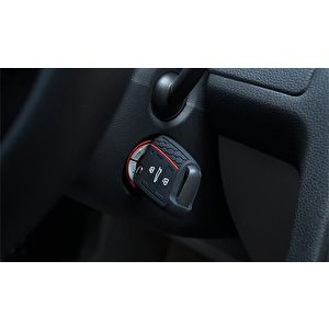 Volkswagen T-cross Uyumlu Siyah Kırmızı Çizgili Silikon Anahtar Kabı