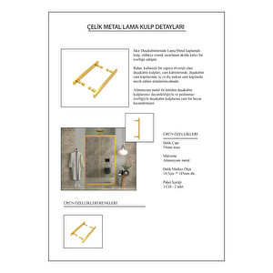 110 Cm 1 Sabit 1 Sürgü İki Duvar Arası  Aynalı Reflekte Cam Gold Profil 6mm  Kabin 110 cm