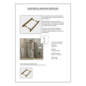 90 X 90 Oval Aynalı Reflekte Cam Kabin 2 Sabit 2 Sürgü Bronz Profil 6mm 90x90 cm