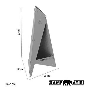 ® Blazepeak™ Katlanabilir Outdoor Piramit Soba Ve Taşınabilir Bahçe Şöminesi 3mm Galvaniz Çelik