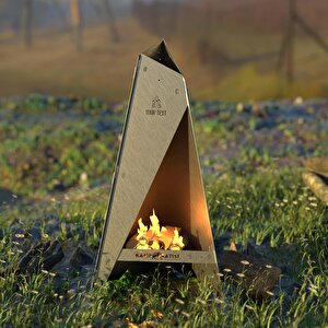 ® Blazepeak™ Katlanabilir Outdoor Piramit Soba Ve Taşınabilir Bahçe Şöminesi 3mm Galvaniz Çelik