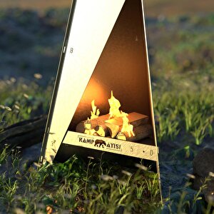 Kamp Ayısı® Blazepeak™ Katlanabilir Outdoor Piramit Soba Ve Taşınabilir Bahçe Şöminesi 3mm Galvaniz Çelik