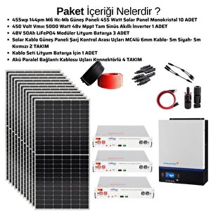 Teknovasyon Arge Güneş Enerjisi Solar Paketi 5kva İnverter 550 Watt Güneş Paneli 48v 50 Amper Lityum Akü