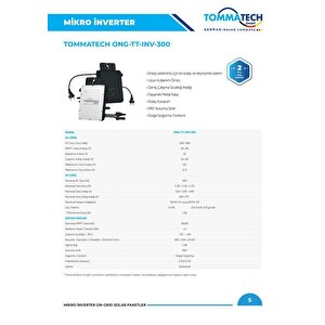 Tommatech 300we 1x240wp Mikro İnverter Balkon Güneş Paneli Paketi