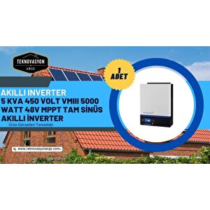 Teknovasyon Arge Güneş Enerjisi Solar Paketi Vmiii 5kva Mppt İnverter 550 Watt Güneş Paneli 48v 50 Amper Lityum Akü