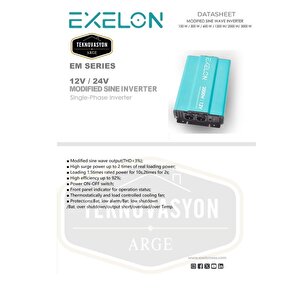 Teknovasyon Arge Exelon 12 V 2000w Modifiye Sinüs Inverter