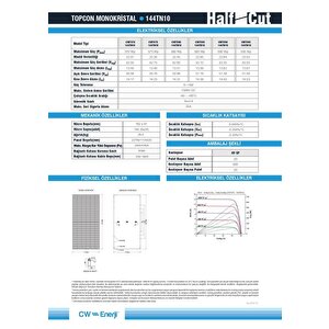 Cw Enerji 570wp 144tn M10 Topcon Güneş Paneli