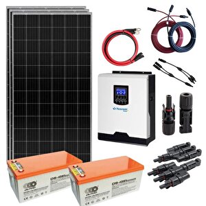 Teknovasyon Arge Güneş Enerjisi Solar Paketi 3kva İnverter 400 Watt Güneş Paneli 200 Amper Jel Akü
