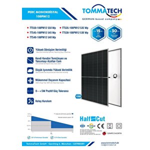 Tommatech 550wp 108pm M12 Hc-mb Güneş Paneli