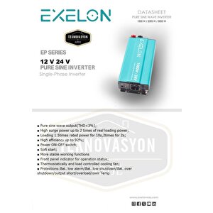 Teknovayon Arge Exelon 24 V 1000w Tam Sinüs Inverter