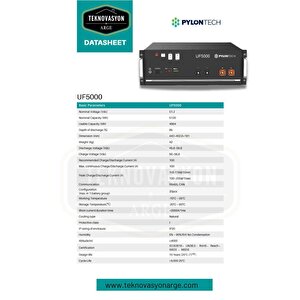 Teknovasyon Arge Pylontech Uf5000 Lifepo4 Lityum Akü
