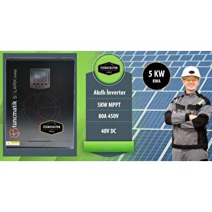 Tunçmatik Solarix 5 Kva 5kw 5000 Watt 48 Volt Mppt 80a 450v Akıllı İnverter İnvertör – Dc