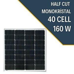 160w Half Cut Monokri̇stal Güneş Paneli̇