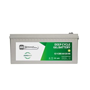 Agromot 12 Volt 200 Amper Jel Akü Yerli̇