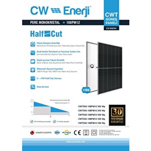 Cw Enerji 545wp 108pm M12 Hc-mb Güneş Paneli