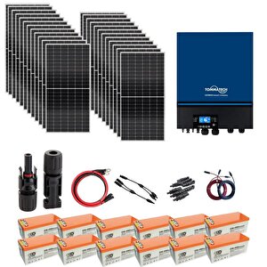Teknovasyon Arge Güneş Enerjisi Solar Paketi 11kva İnverter 550 Watt Güneş Paneli 200 Amper Jel Akü