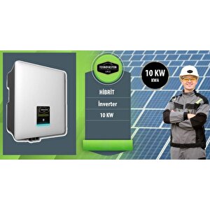 On Gri̇d Lityum Hibrit 10 Kw Kva Trifaze Solar Güneş Paneli Paket Sistemi
