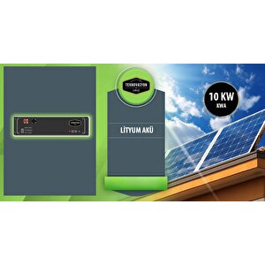 On Gri̇d Lityum Hibrit 10 Kw Kva Trifaze Solar Güneş Paneli Paket Sistemi