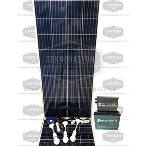 170 Watt Güneş Paneli Tv Aydınlatma Paketi Solar Paket