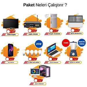 Teknovasyon Arge Güneş Enerjisi Solar Paketi 3kva İnverter 410 Watt Güneş Paneli 200 Amper Jel Akü